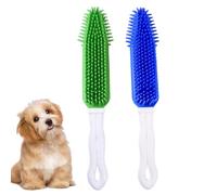SOLUSTRE Spazzola per Cani in Silicone 2 Pezzi, Pettine per Massaggio e Rimozione Peli, Elimina Nodi, per Pulizia Animali Domestici e Pelo lungo Colore Casuale