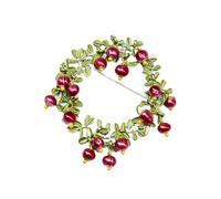 SOLUSTRE Spilla Collare Donna in Lega con Perla Naturale Design Rametto di Mirtillo Stile Retrò con Vernice Cotta Accessorio Elegante per Matrimonio Festa e Uso Quotidiano