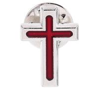 SOLUSTRE Spilla da Comunione in Lega di Zinco Rossa Croce Religiosa, Simbolo di Fede e Ricordo Elegante per Comunione Confezione Regalo
