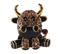 SOLUSTRE Spilla Donna in Lega con Pietre Preziose Spilla Bovino Animata per Abbigliamento Accessorio Decorativo per Festa Regalo Gioielli per Mamme e Ragazze