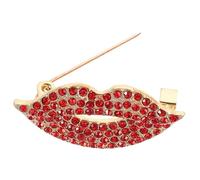 SOLUSTRE Spilla Labbra Rosse Elegante con Pietre Brillanti per Abbigliamento e Accessori Fermaglio Versatile per Borse Sciarpe Cappelli e Vestiti Idea Regalo Donna per Feste e Occasioni