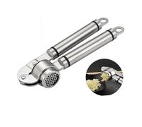 SOLUSTRE Spremiaglio in Acciaio con Liscia e Capacità Schiacciatore Manuale per Aglio e Noci Pressa Aglio Robusta per Cucina Casa Design Antispreco con Pulizia Facile