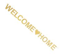 SOLUSTRE Striscione Welcome Home con Glitter Oro Decorazione per Festa Bentornato Matrimonio e Party Banner Leggero e Versatile per Addobbi Casa e Ingresso