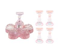 SOLUSTRE Supporto Magnetico per Manicure in Acrilico Rosa, Espositore per Unghie Finte per Pratica Nail Art e Riduzione dei Tempi di Lavoro