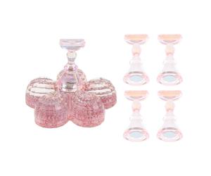 SOLUSTRE Supporto Magnetico per Manicure in Acrilico Rosa, Espositore per Unghie Finte per Pratica Nail Art e Riduzione dei Tempi di Lavoro