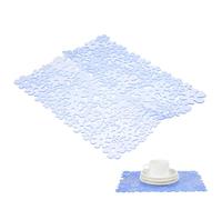 SOLUSTRE Tappetino per lavello in PVC con superficie antiscivolo e design pieghevole per lavello della cucina come pratica protezione e tappetino scolapiatti in blu