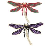 SOLUSTRE Toppe Adesive Tessuti 2 Pezzi in Rayon Motivo a Libellula, Facili da Usare e Pratiche per Decorare Portafogli e Cappelli, Design Attraente e Colorato