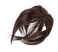 SOLUSTRE Topper Per Chioma Sintetici Da Donna 15 Cm Frangia a Clip Nera Fermaglio Invisibile Parrucca Sostitutiva Leggera Traspirante Per Uso Quotidiano Feste e Cosplay