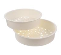 SOLUSTRE Vaporiera da Cucina in Plastica Spessa Resistente al Calore, Set 2 Pezzi 3l+5l, Cestello per Cottura a Vapore per Riso, Uova e Verdure, Accessori Pratici per Pentole e Uso