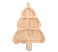 SOLUSTRE Vassoio a forma di albero di Natale: robusto tagliere di bambù diviso per - Piatto da portata natalizio per sushi e antipasti - Perfetto per decorazioni natalizie