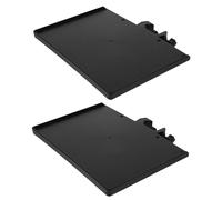 SOLUSTRE Vassoio Portaoggetti per Supporto Microfono in Abs Resistente 24x17,5 Cm Bordi Alti, Set da 2 Pezzi, Supporto Multifunzionale per Scheda Audio e Accessori per Streaming Live