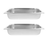 SOLUSTRE Vassoio Resistente in Inossidabile Acciaio Rettangolare Pezzi e 2 Essenziale alla Lavastoviglie Design Semplice ed Elegante per Buffet Cucina e Hotel
