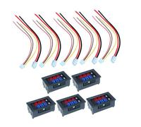 SOLUSTRE Voltmetro e Amperometro Digitale 10a da Pannello Compensazione Caduta Tensione, Display LED a 3 Dati 0.28 Pollici, Plastico, per Monitoraggio Batteria Auto Elettrica