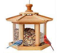 Solution4Patio Expert in Garden Creation #G-B121A00-US Padiglione esagonale Mangiatoia per uccelli Japanesecedar