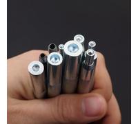 Soluzione completa per la lavorazione della pelle, 11 pezzi, con fori di dimensioni cave e una base di fissaggio