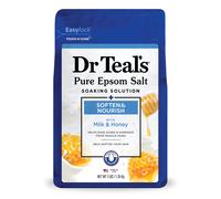 Soluzione di ammollo di sale Epsom Dr Teals, ammorbidente e nutriente con latte e miele, 48 once (la confezione puÃ² variare)