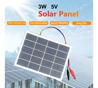 Soluzione Energetica Sostenibile Pannello Solare Portatile 3W 5V con Clip per Es