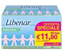 SOLUZIONE SALINA ISOTONICA 0,9% LIBENAR PER IGIENE NASALE 60 FLACONCINI MONOUSO X 5 ML