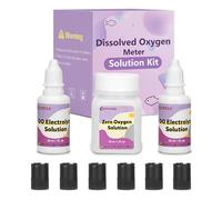 Soluzione UIUZMAR Zero-Oxygen (1 Flacone da 50 ml), Soluzione Elettrolitica (2 Flaconi da 30 ml) e Kit di Tappi a Membrana (6 Pezzi) per Misuratore di Ossigeno Disciolto