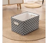 Soluzioni organizzative portaoggetti per camera da letto pieghevole in tessuto di grande capacità con comodo design della maniglia in metallo per una facile organizzazione e (Black, One Size)