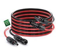 Solvazcable Cavo di prolunga per pannello solare con connettori femmina e maschio impermeabili, 10 AWG/12 AWG, 3 m, 6,1 m, 9,1 m, 15,2 m, per pannelli solari e sistemi fotovoltaici (rosso e nero)