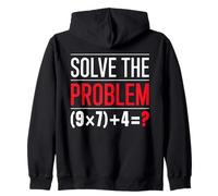Solve The Problem 9x7 più 4 Enigma Matematica Regalo Maestro Felpa con Cappuccio