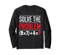 Solve The Problem 9x7 più 4 Enigma Matematica Regalo Maestro Maglia a Manica