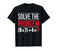Solve The Problem 9x7 più 4 Enigma Matematica Regalo Maestro Maglietta