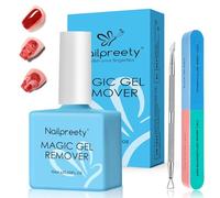 Solvente per Smalto Semipermanente,15ml Gel Nail Polish Remover, Remover Semipermanente Unghie con lima per unghie e Spingi Cuticole, Rimuovere in 3-5 Minuti
