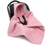 Solvera_Ltd Coperta avvolgente per seggiolino auto per neonati e bambini piccoli per l'autunno e l'inverno, coperta morbida in cotone per passeggini, carrozzine, ad esempio MaxiCosi (Rosa)