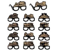 Solvio Occhiali per 40° compleanno, 12 paia di decorazioni per feste di compleanno per uomini e donne, motivo unico Hello Forty Photo Booth, Cheers to 40 Years Milestone Compleanno Bomboniere