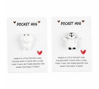 Solvio Set regalo Pocket Hug : simpatici pinguini e sigilli per bambini e amici, mini pinguino tascabile con biglietti di abbraccio per supporto emotivo, regalo di compleanno per donne e uomini