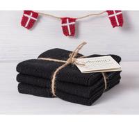 Solwang Strofinaccio nero lavorato a maglia, in cotone, in acciaio inox