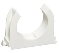 SOMA Clip per tubi in plastica, bianco, 40 mm, 12 pezzi, morsetto per tubi, resistente ai raggi UV