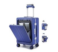 Somago Front-Open 20 Inch Carry On PC Hardside Alluminio Frame Bagagli | Porta USB integrata, portabicchieri, serratura TSA, scomparto per laptop, ruote girevoli silenziose, separazione a secco e