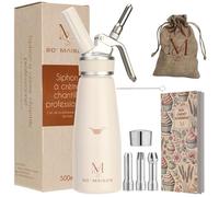 SO'MAISON Sifone Chantilly 500 ml, design crema vintage, quaderno di ricette da completare, sifone da cucina in alluminio per crema e muschio, materiale da pasticceria professionale