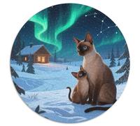 Somali Cat Rundes 1000 Puzzle Animals Rundes Puzzle Familienpuzzle Erwachsene Anspruchsvoll Puzzle Für Erwachsene Und Kinder Familiengeschenke 1000pcs (67.5x67.5cm)