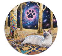Somali Cat Rundes 1000 Puzzle Animals Rundes Puzzle Familienpuzzle Schwieriges Großes Puzzle Pädagogisches Puzzle Für Erwachsene Und Kinder Kreative 1000pcs (67.5x67.5cm)