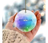 Somalia Ornamenti di Natale Bandiera della città Veterani Regali Rotondo Albero di Natale Ornamento in Ceramica Doppio Lato Divertente Bandiera di Stato Barca a Vela Palla di Natale per Interni Home