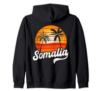 Somalia Tramonto Palme Retro Beach Design Felpa con Cappuccio