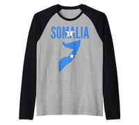 Somalo - Somalia Paese Mappa Bandiera Maglia con Maniche Raglan
