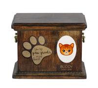 Somalo urna di legno con un gatto Art-Dog