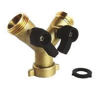 SOMATHERM FOR YOU - derivazione 2 corsie di svolta dado 20/27 M20 / 27 con arresto valvole 1/4 di giro - ottone accoppiamento 20/27 Y