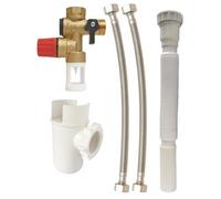 SOMATHERM FOR YOU - Kit Sicurezza Inox, Gruppo NF 20/27, Sifone 26/34, Tubo Scarico Estensibile, Scaldabagno, Installazione Facile, Accessori Sanitari, Acqua Aggressiva