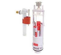 SOMATHERM FOR YOU, Meccanismo WC a staffa doppio pulsante NF con rubinetto laterale, facile da installare, regolabile 190-300 mm, guarnizione silicone anti-calcare, 10 anni di garanzia