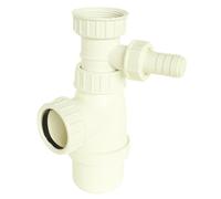 SOMATHERM FOR YOU - P119 - lavandino sifone con uscita regolabile per lavatrice - di plastica bianca