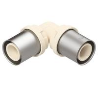 SOMATHERM FOR YOU, Raccordo a gomito 90° multistrato Ø20 in PPSU, resiste fino a 134°C, sistema multisertissage U-TH-H-RFz, tripla tenuta, EN 21003