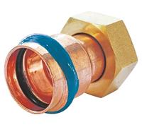 SOMATHERM FOR YOU - Raccordo Dritto in Rame a Pressare - Dado Girevole Ø14-1/2 - Profilo di Pressatura V - Giallo - Pressione Massima 16 Bar - Temperatura Max 95°C