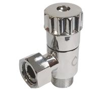 SOMATHERM FOR YOU, Rubinetto d'arresto ad angolo anticalcare per WC, ingresso maschio3/8", uscita dado girevole3/8", testa ceramica, ottone cromato, finitura curata -3/8", cromato