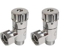 SOMATHERM FOR YOU, Rubinetto d'arresto ad angolo anticalcare per WC, ingresso maschio3/8", uscita dado girevole3/8", testa ceramica, ottone cromato, finitura curata -3/8", cromato (Confezione da 2)